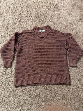 Free People Ribbed Crewneck Sweater - Rust Brown